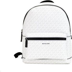 Michael Kors Cooper Large Bright White Signature PVC Shoulder Backpack W…
